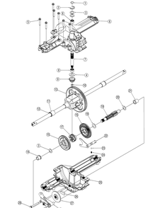 Transmission Diagram and Parts List for LT1040 13AX10CG709-13AX10CG710-13BX10CG710 Cub Cadet Lawn Tractor